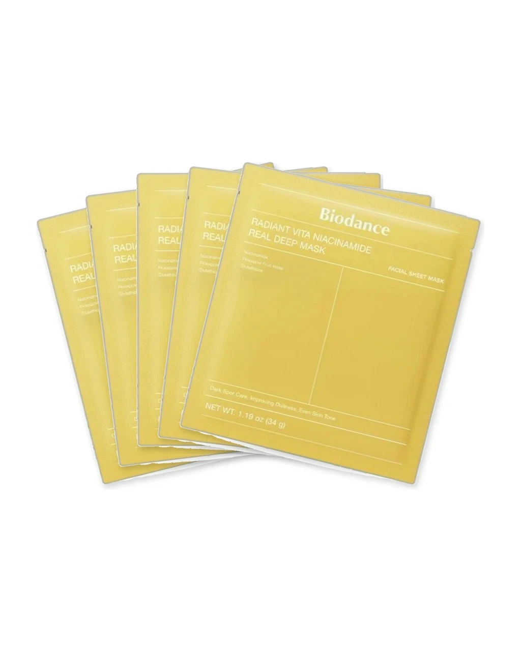 Pack x5 Biodance Radiant Vita Niacinamide Real Deep Mask